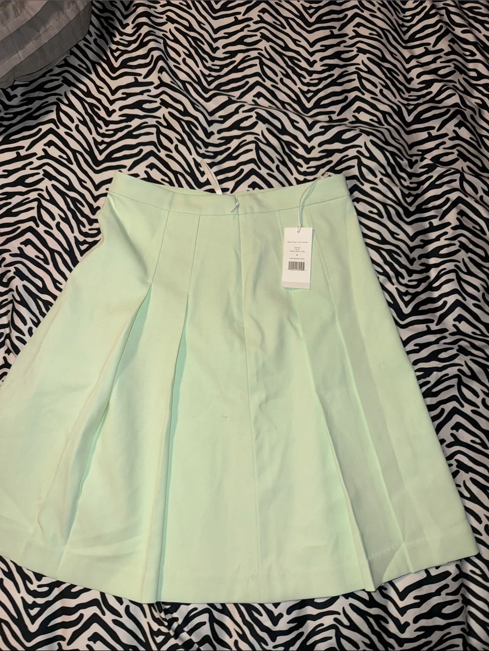 Tory Burch Light Green Pleated Mini Skirt